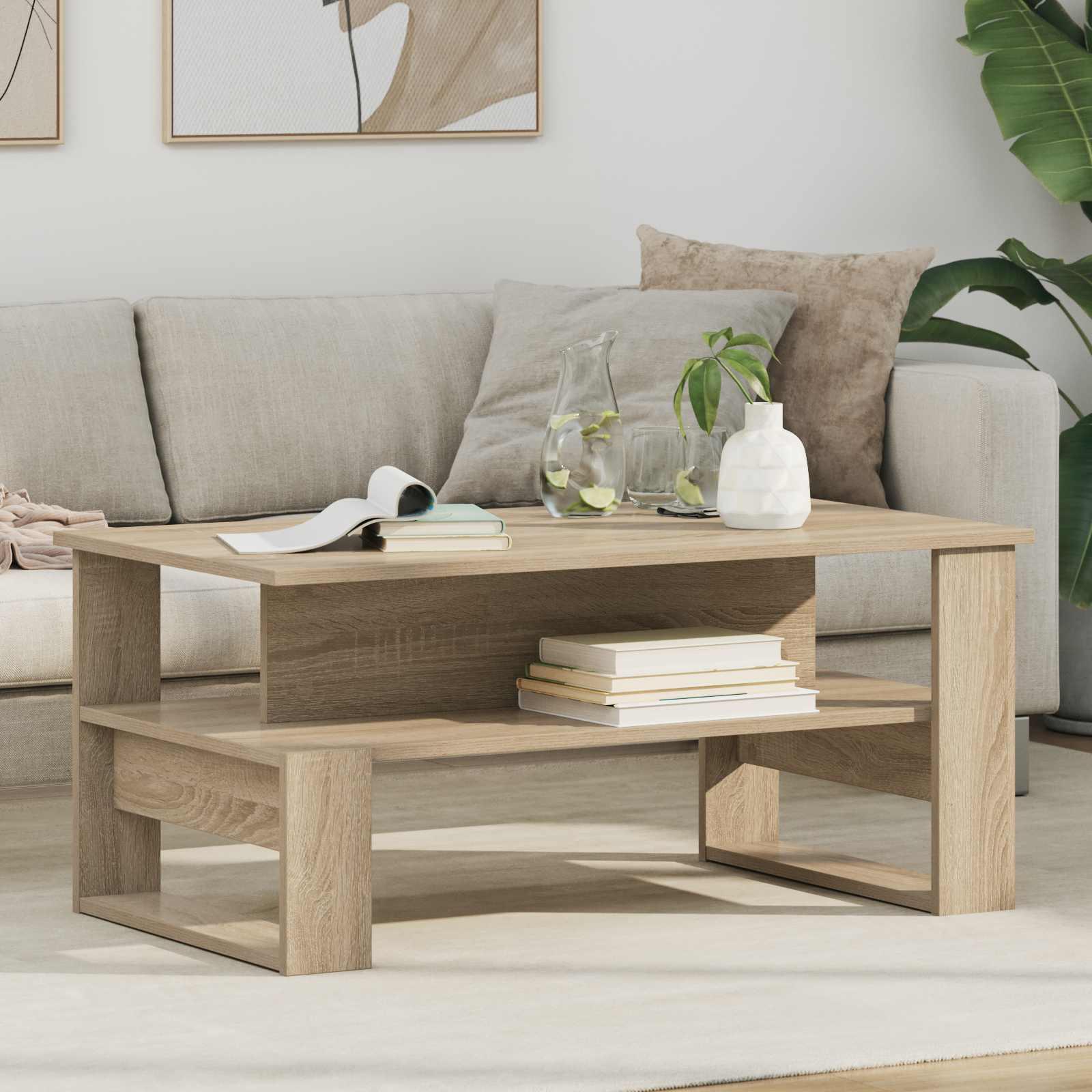 Sofabord Sonoma eg 90 x 50 x 40 cm Konstrueret træ billede