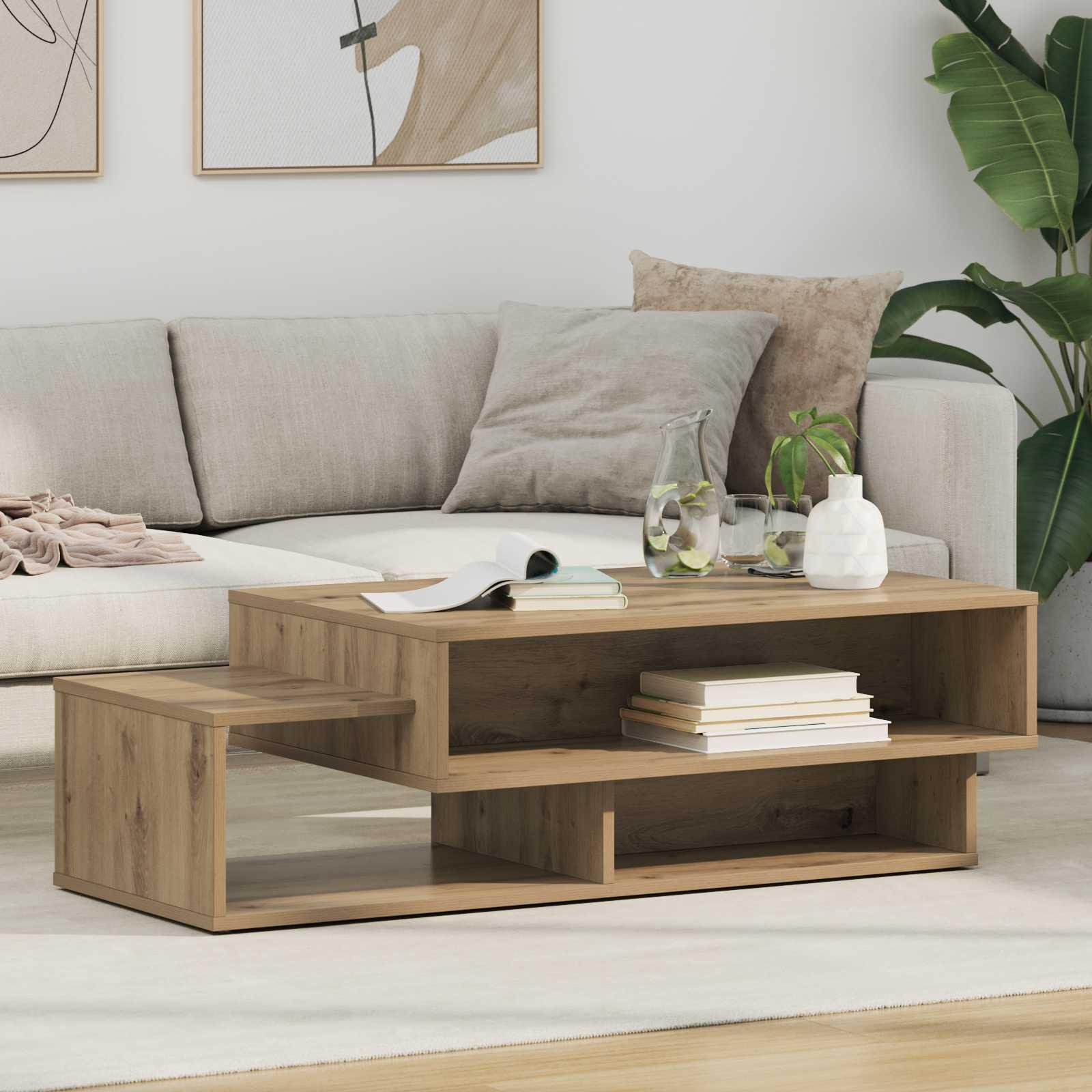 Sofabord Artisan Egetræ 105 x 50 x 32,5 cm Konstrueret træ billede