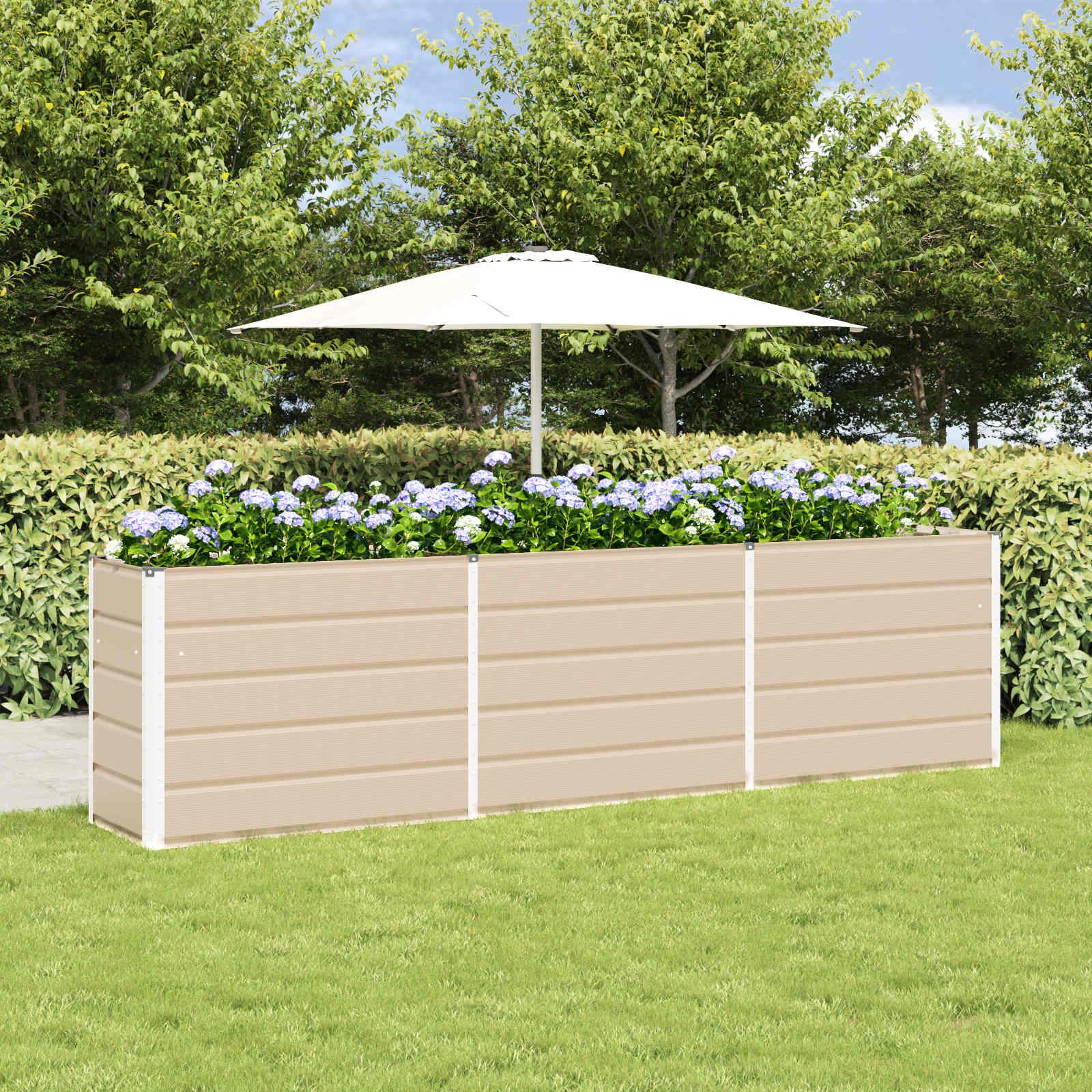 Plantekasse Elfenben 480 x 50 x 45 cm Galvaniseret stål billede