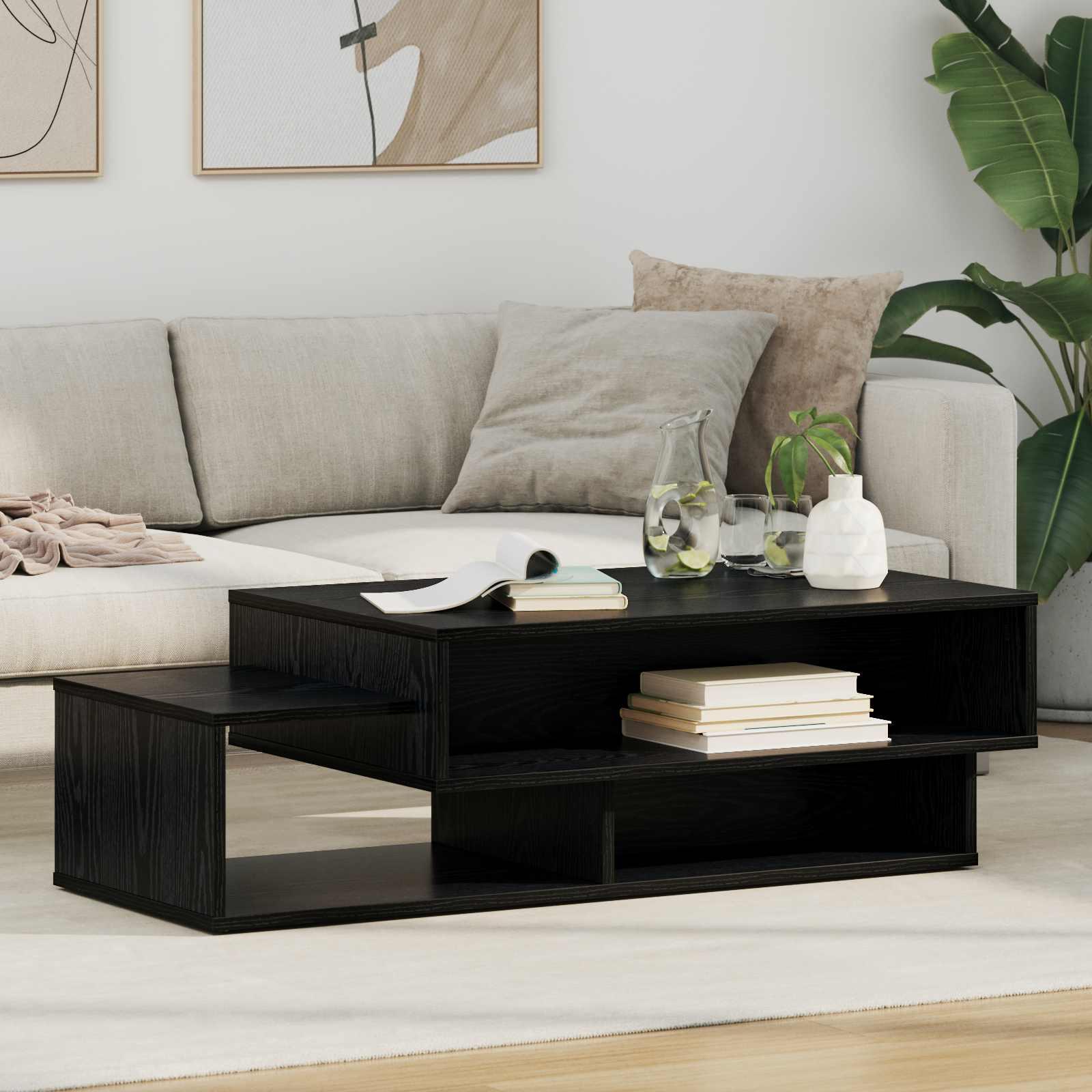 Sofabord Sort eg 105 x 50 x 32,5 cm Konstrueret træ billede