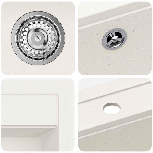 Vask Hvid 795 x 505 mm 80% kvarts og 20% harpiks