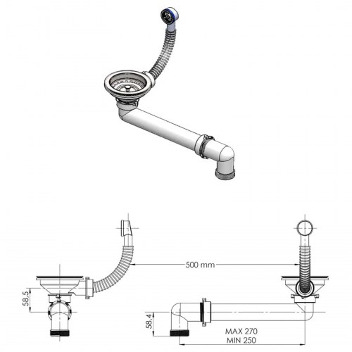 Vask Hvid 795 x 505 mm 80% kvarts og 20% harpiks
