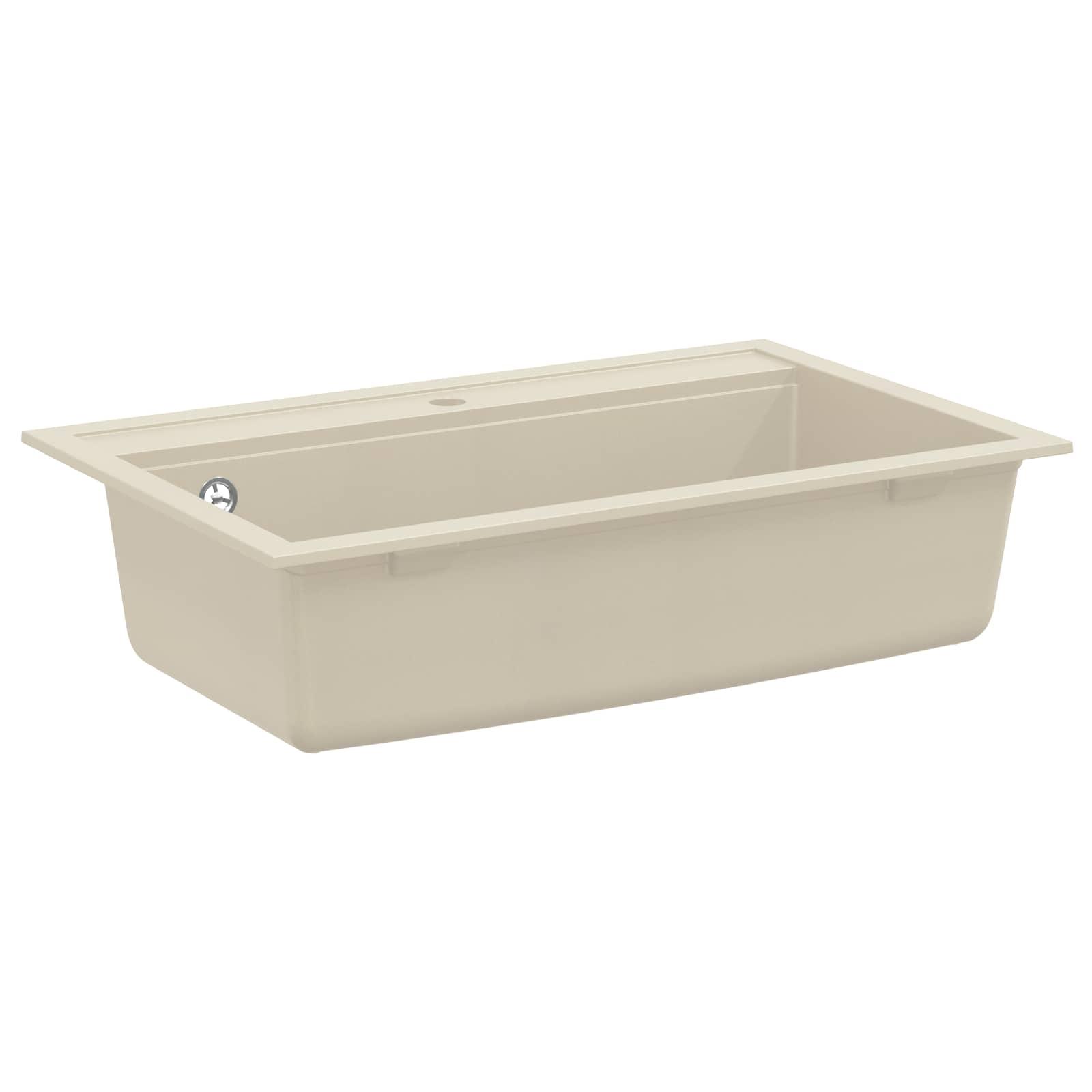 Vask Beige 795 x 505 mm 80% kvarts og 20% harpiks billede