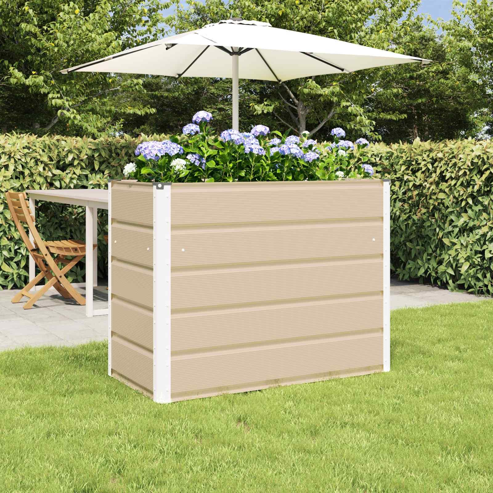 Plantekasse Elfenben 480 x 50 x 45 cm Galvaniseret stål billede