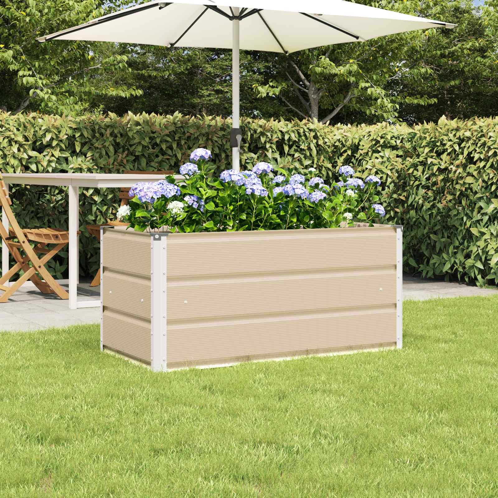 Plantekasse Elfenben 100 x 50 x 45 cm Galvaniseret stål billede