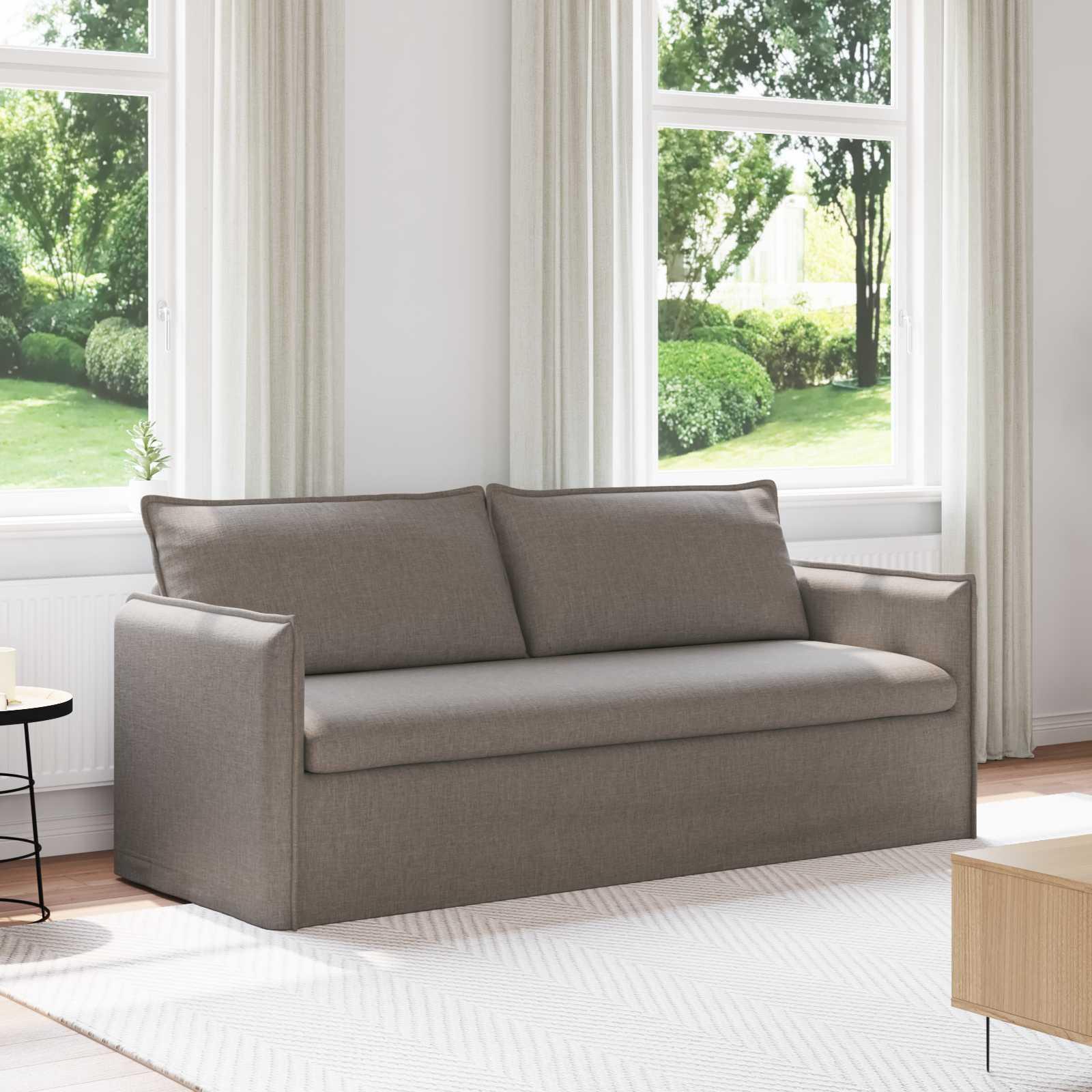 Sofa Gråbrun 195 x 82 x 85 cm Metal billede
