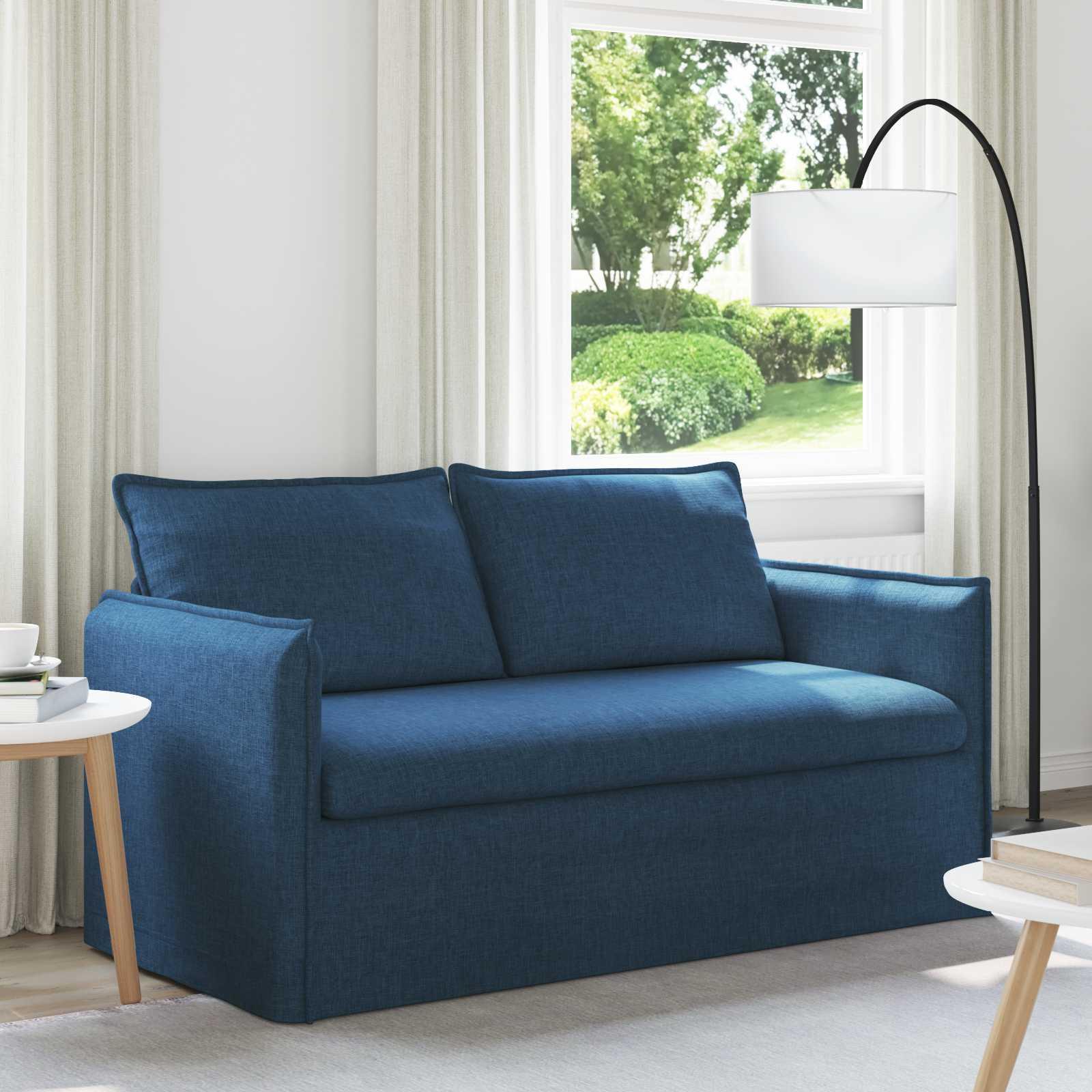Sofa i stof - blå, 156 × 82 × 85 cm billede