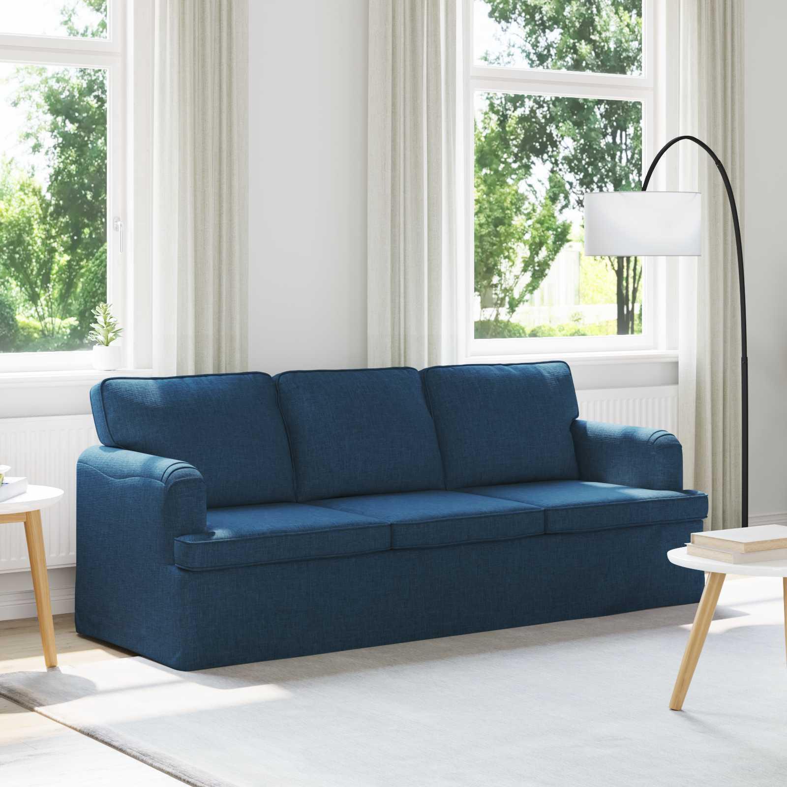 Sofa i stof - blå, 201 × 80 × 85 cm billede