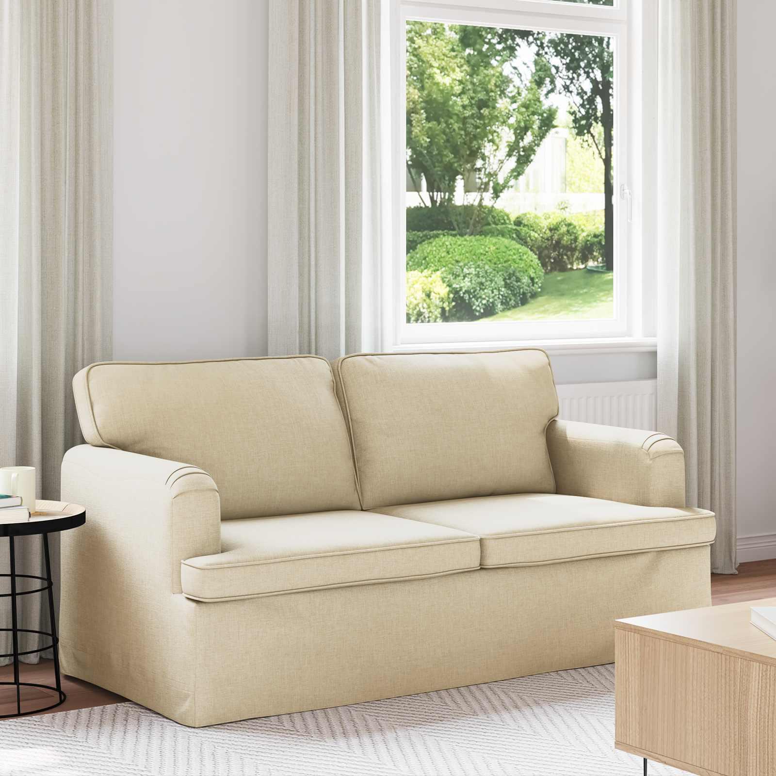 Sofa i creme stof - 162 × 80 × 85 cm, modulær og ergonomisk billede