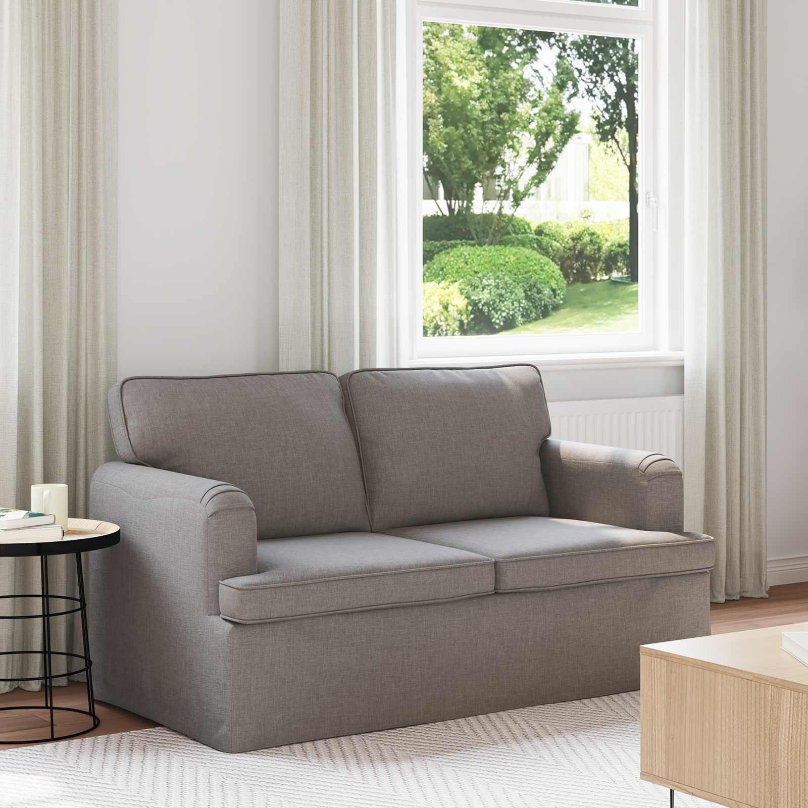 Sofa Gråbrun 142 x 80 x 85 cm Metal billede