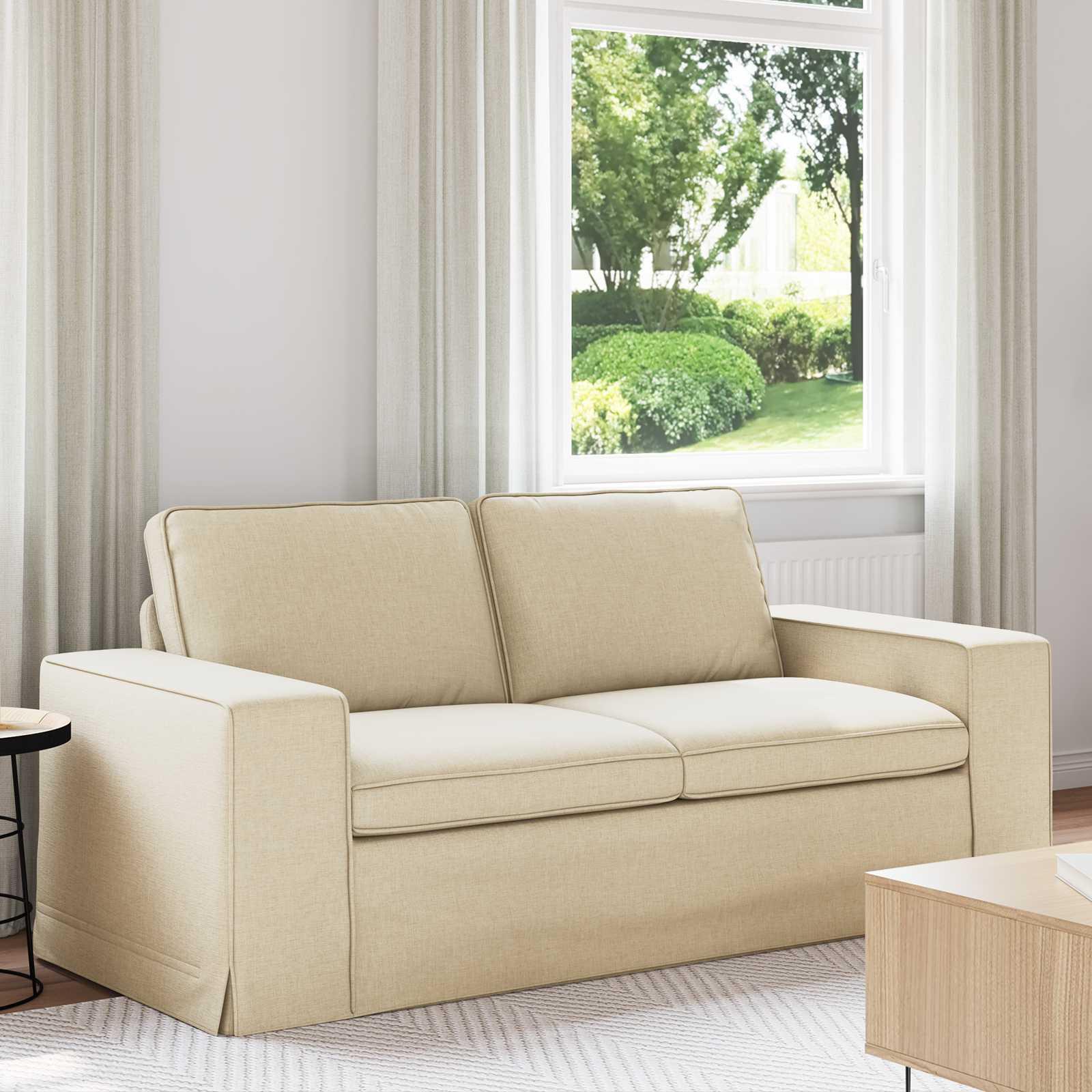 Sofa Creme 182 x 80 x 82 cm Metal billede