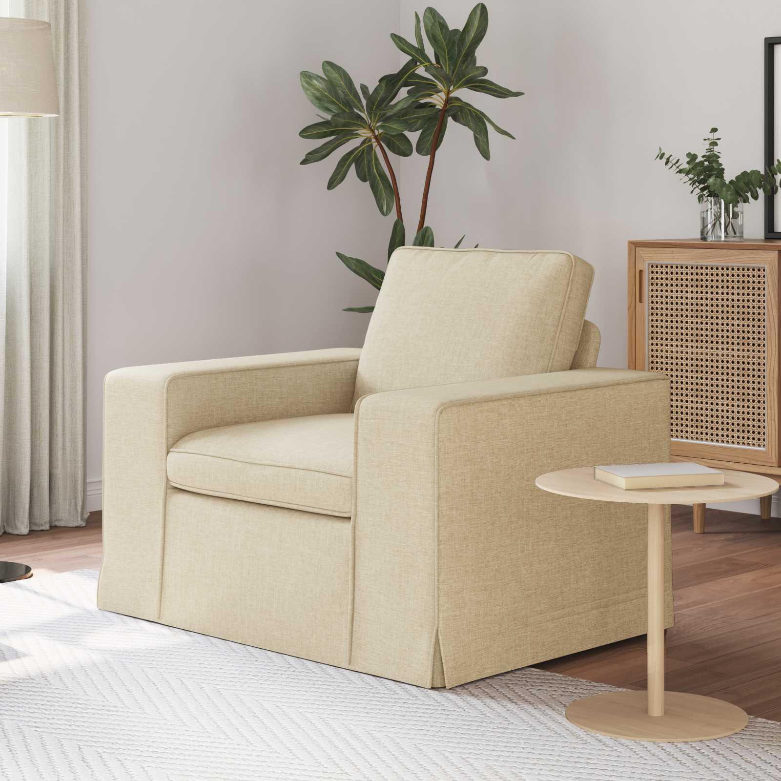 Sofa Creme 102 x 80 x 82 cm Metal billede