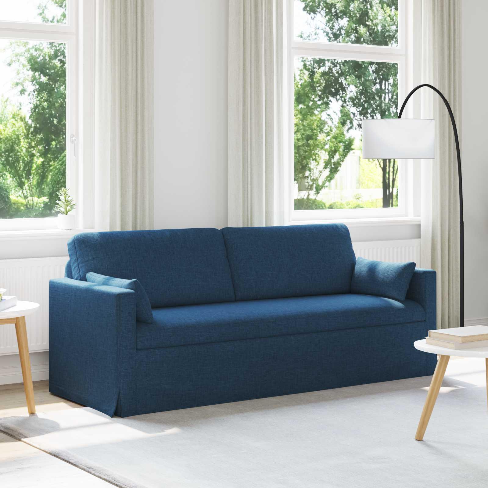 Sofa 180cm Blå Metal billede