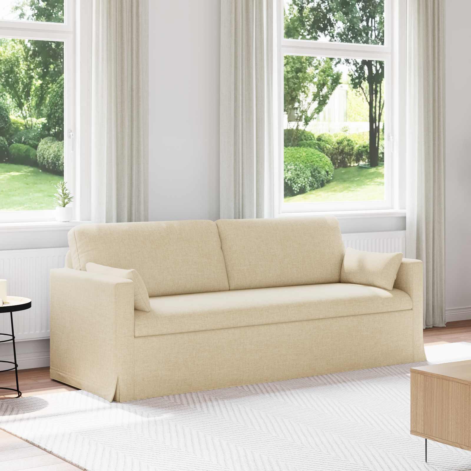 Sofa Creme 198 x 78 x 80 cm Metal billede