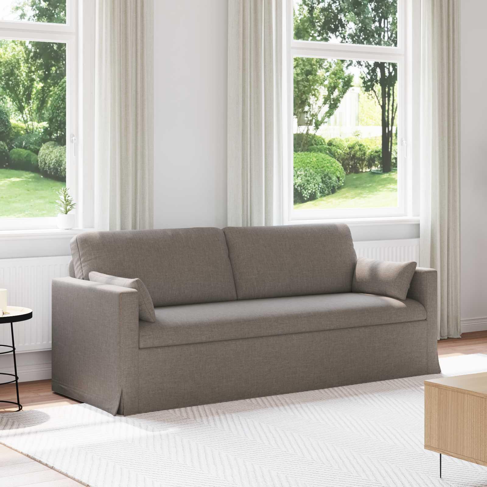 Sofa Gråbrun 198 x 78 x 80 cm Metal billede