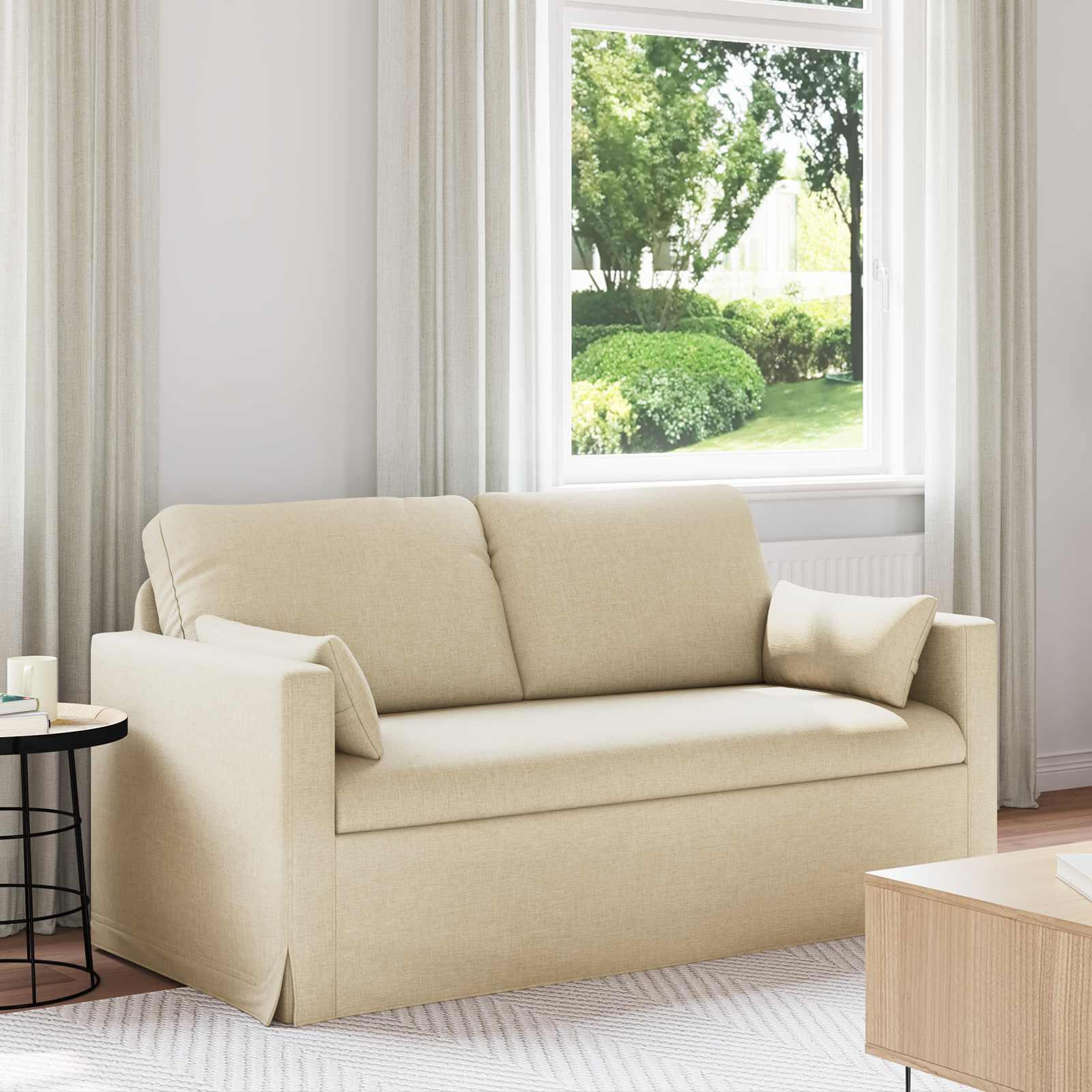 Sofa Creme 159 x 78 x 80 cm Metal billede