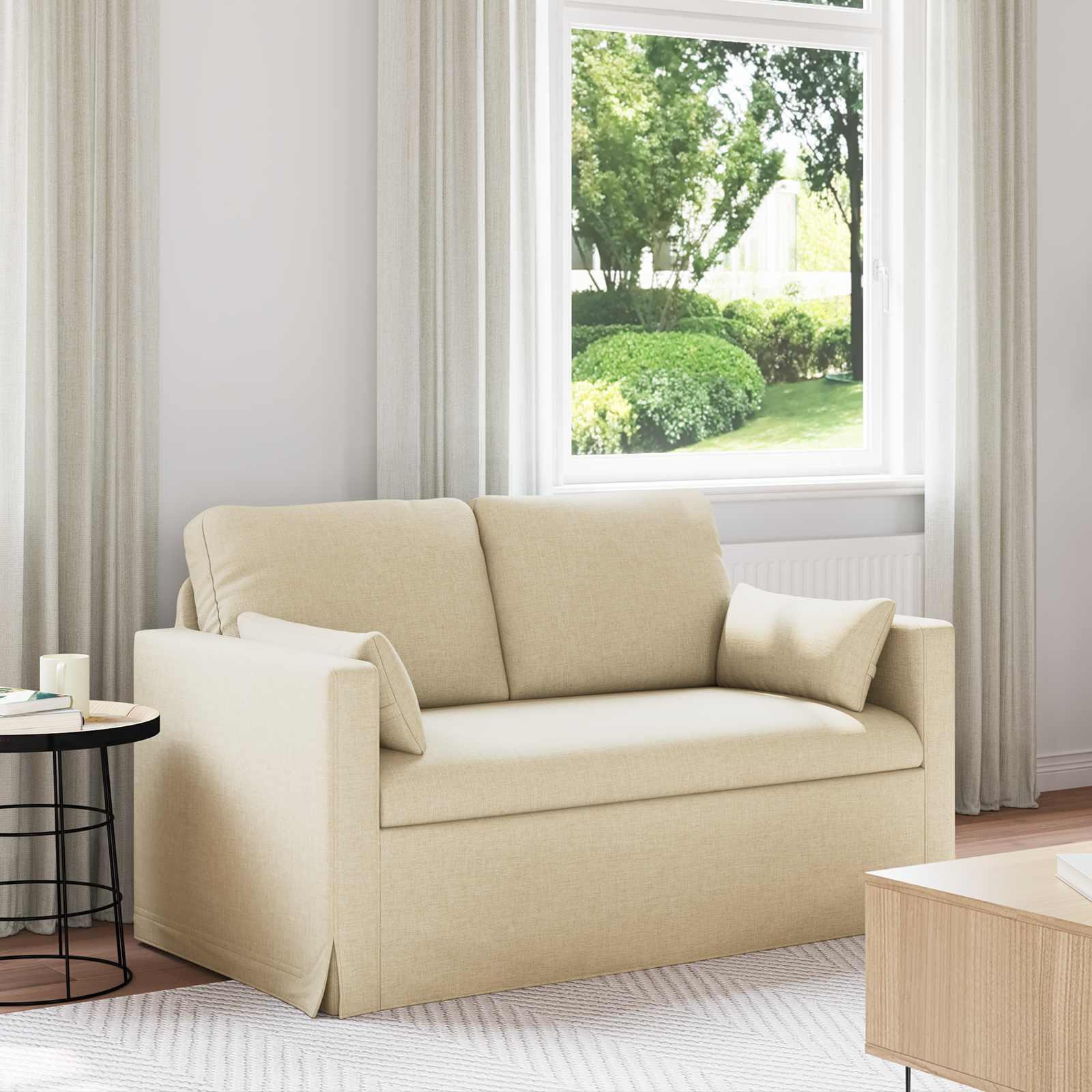 Sofa i stof - creme, 139 × 78 × 80 cm billede