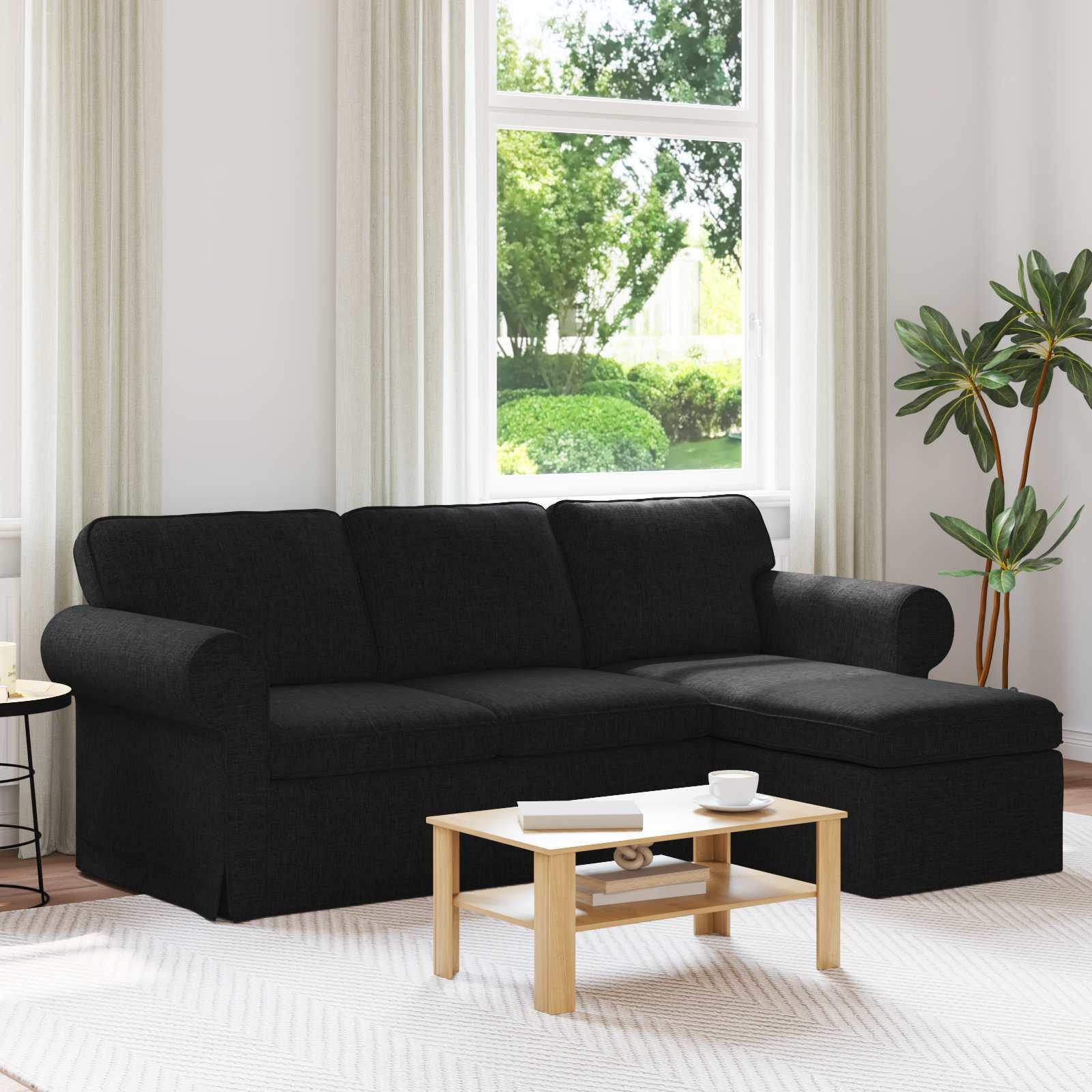 Sofa Sort 215 x 138 x 80 cm Metal billede