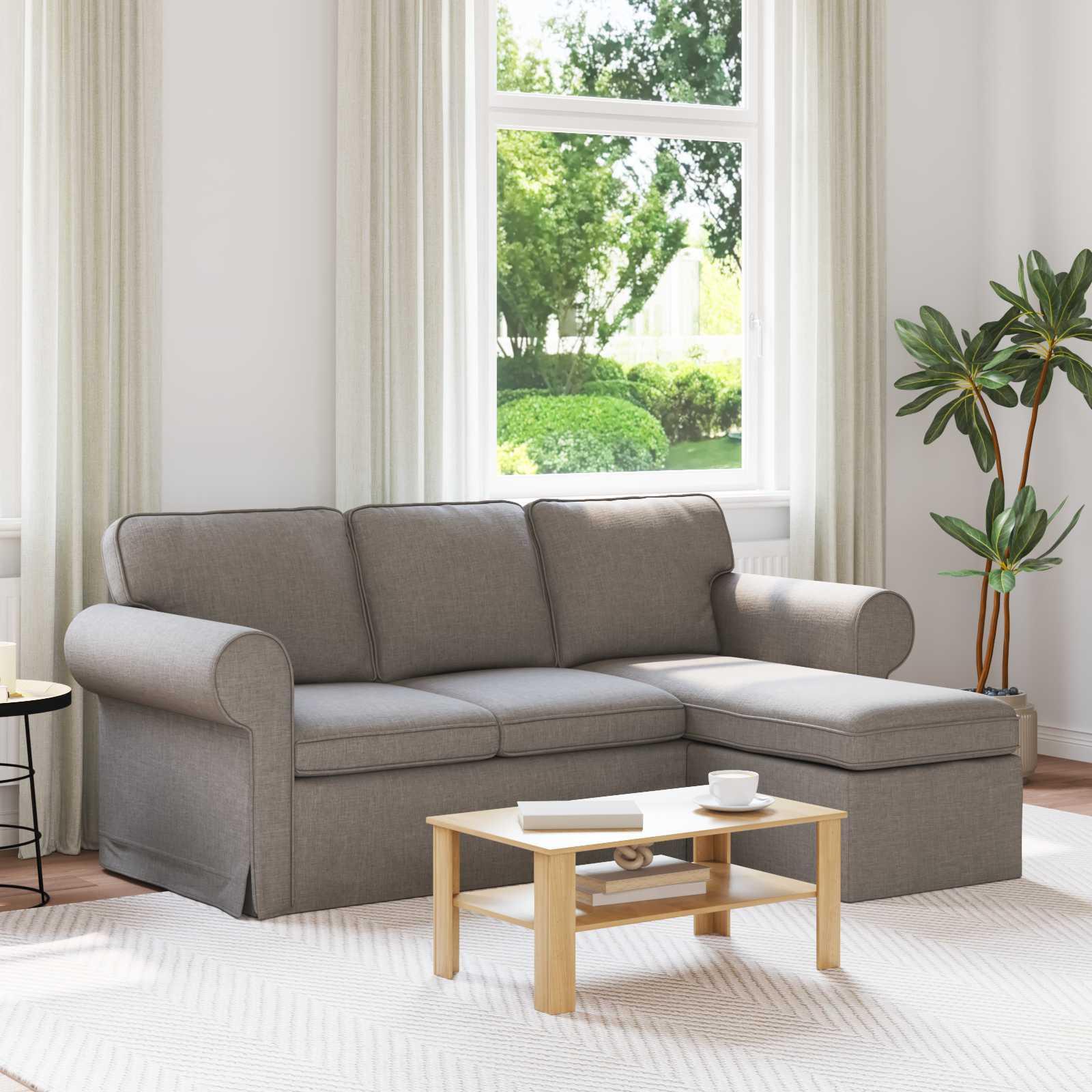 Sofa Gråbrun 215 x 138 x 80 cm Metal billede