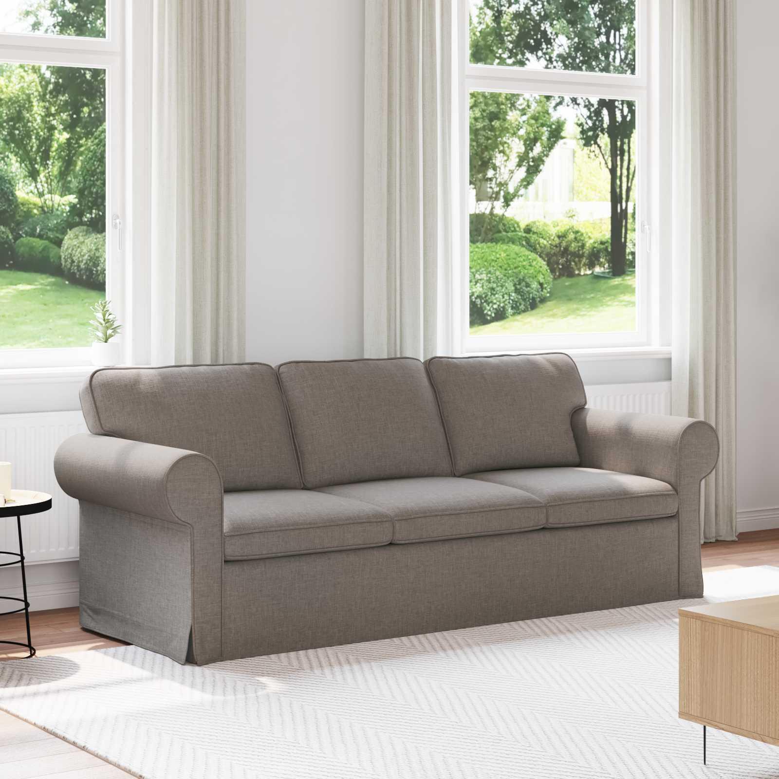 Sofa Gråbrun 215 x 82 x 80 cm Metal billede