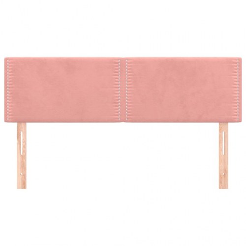 Sengegavle 2 stk. 72x5x78/88 cm fløjl lyserød