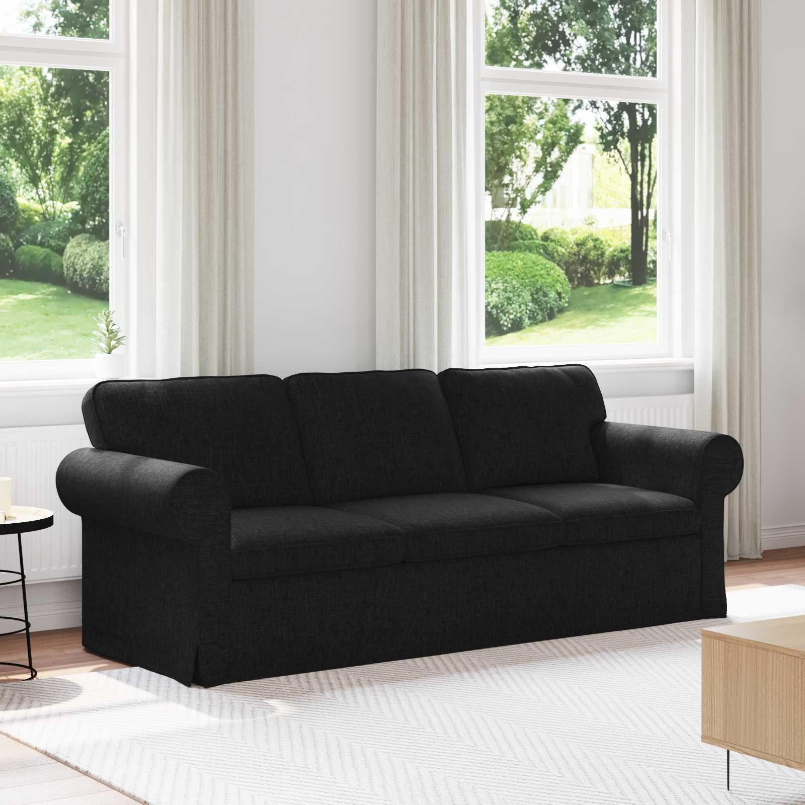 Sofa Sort 215 x 82 x 80 cm Metal billede