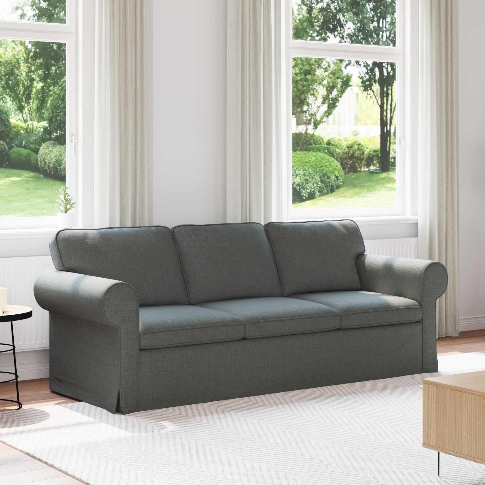 Sofa Mørkegrå 215 x 82 x 80 cm Metal billede