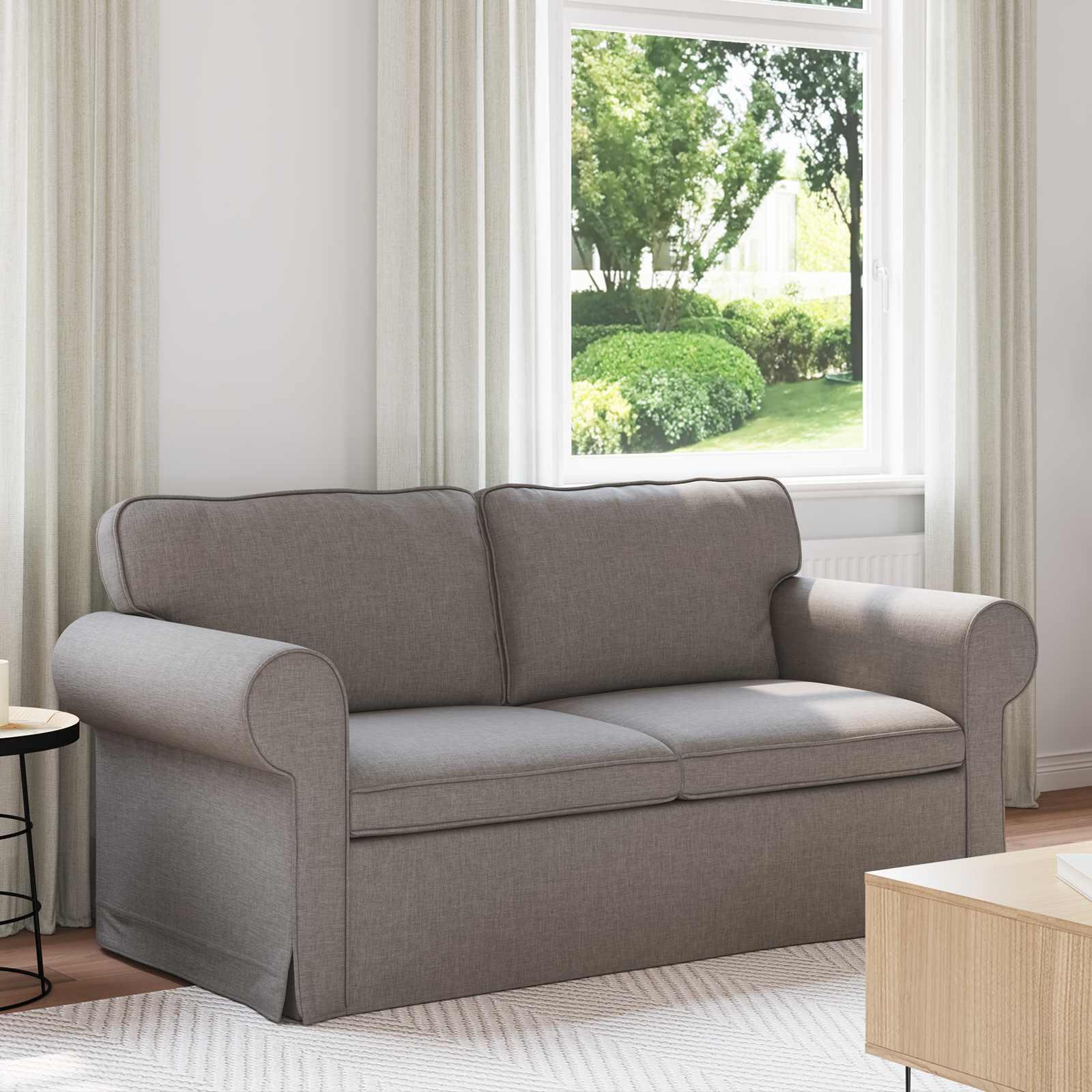 Sofa Gråbrun 215 x 82 x 80 cm Metal billede