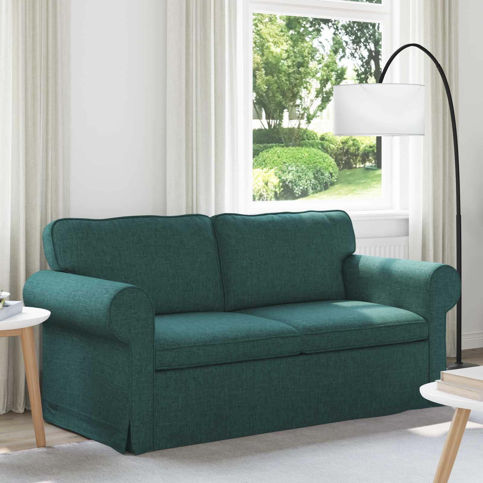 Sofa Mørkegrøn 215 x 82 x 80 cm Metal billede