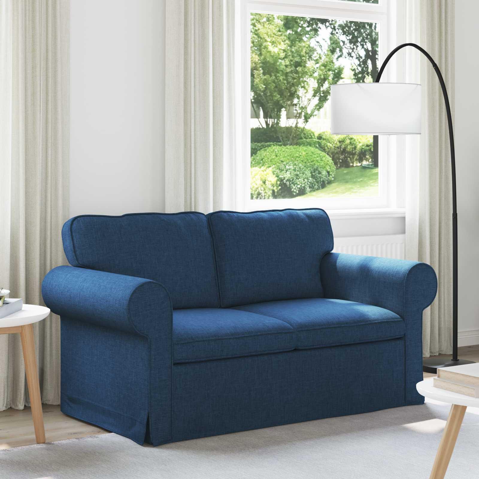 Sofa Blå 215 x 82 x 80 cm Metal billede