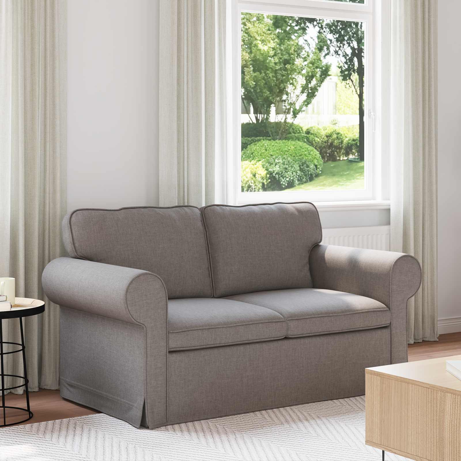Sofa Gråbrun 215 x 82 x 80 cm Metal billede