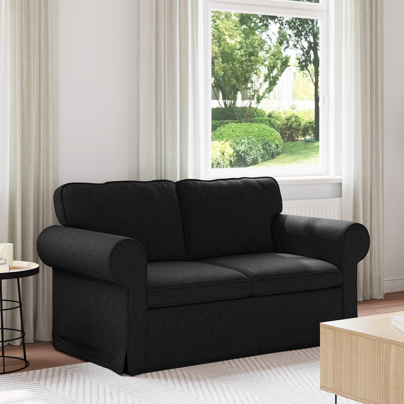 Sofa Sort 215 x 82 x 80 cm Metal billede