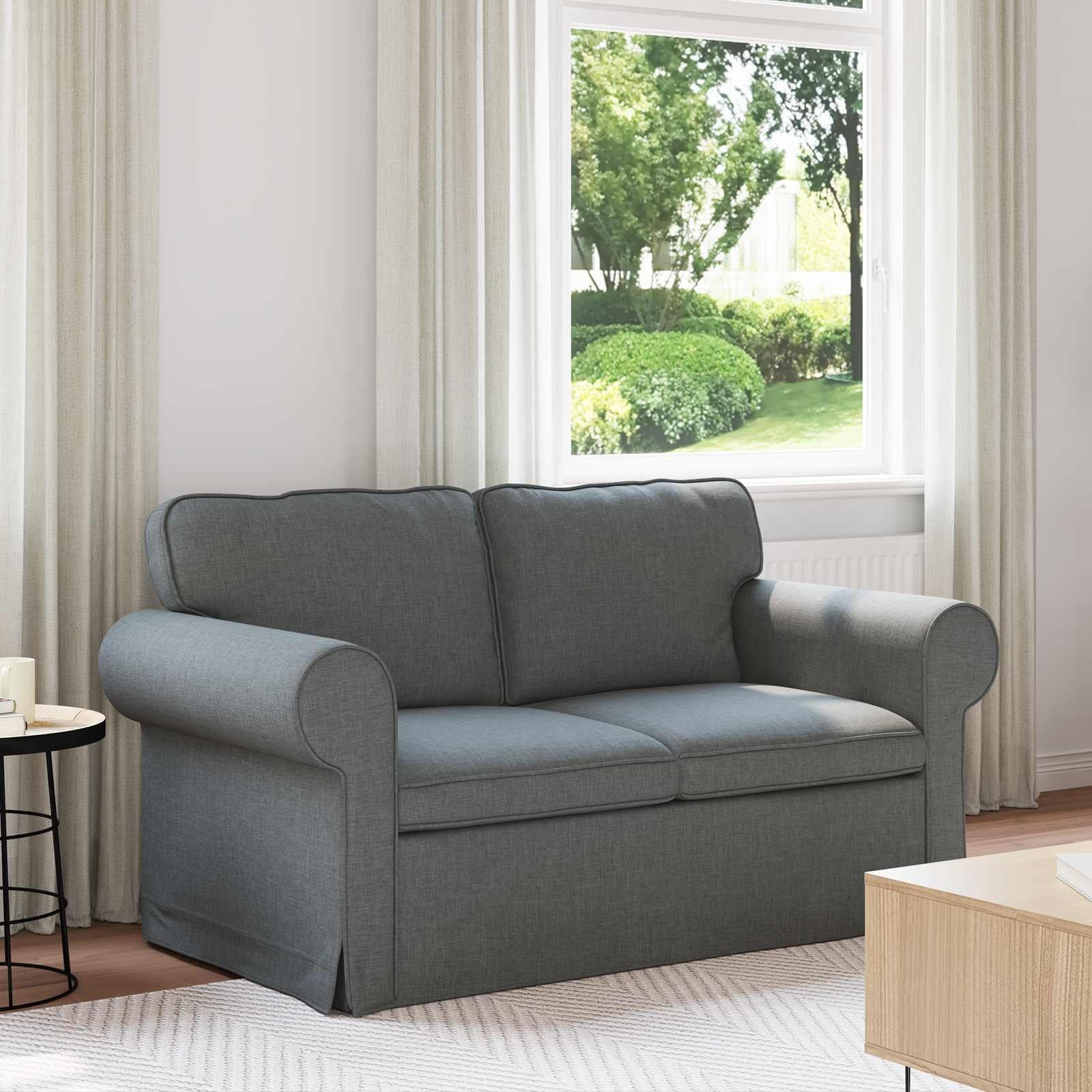 Sofa Mørkegrå 215 x 82 x 80 cm Metal billede
