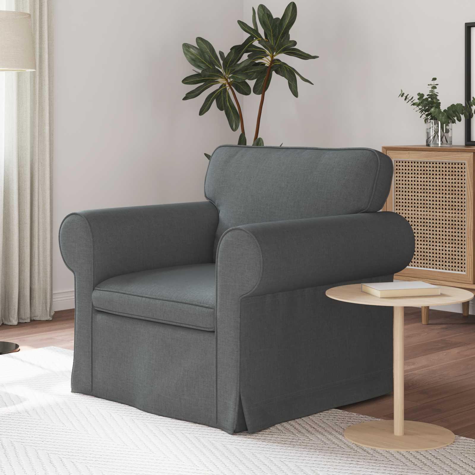 Sofa Mørkegrå 215 x 82 x 80 cm Metal billede