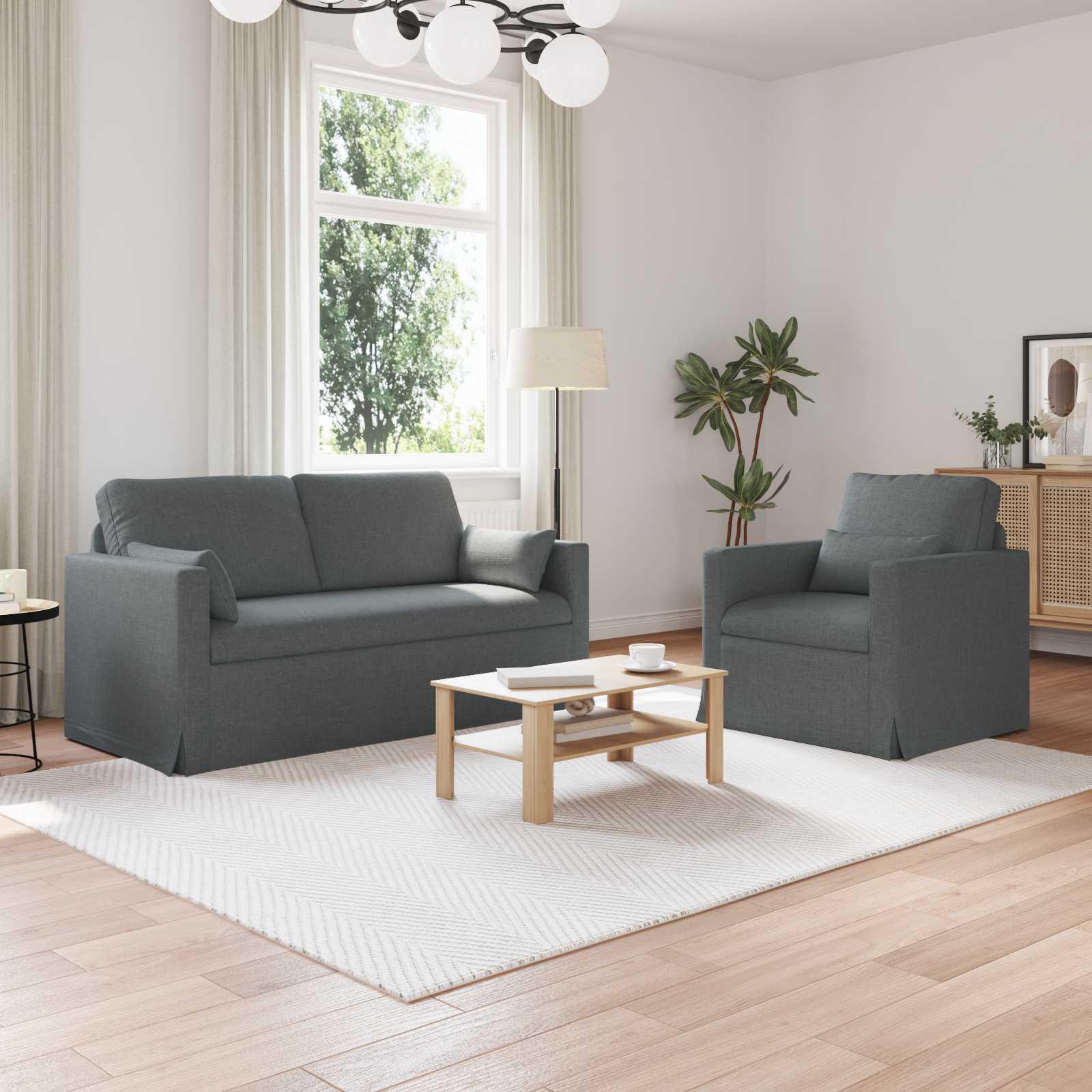 Sofa 2 stk Mørkegrå Metal billede