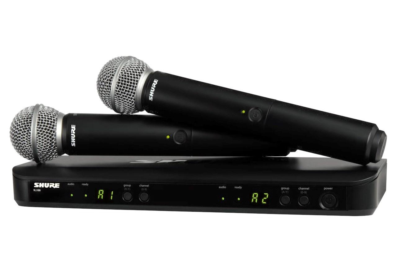 Shure BLX288E/SM58-H8E – trådløst mikrofonsæt med modtager og to SM58 håndholdte