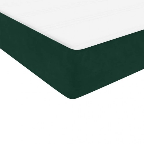 Kontinentalseng med madras 180x210 cm fløjl mørkegrøn