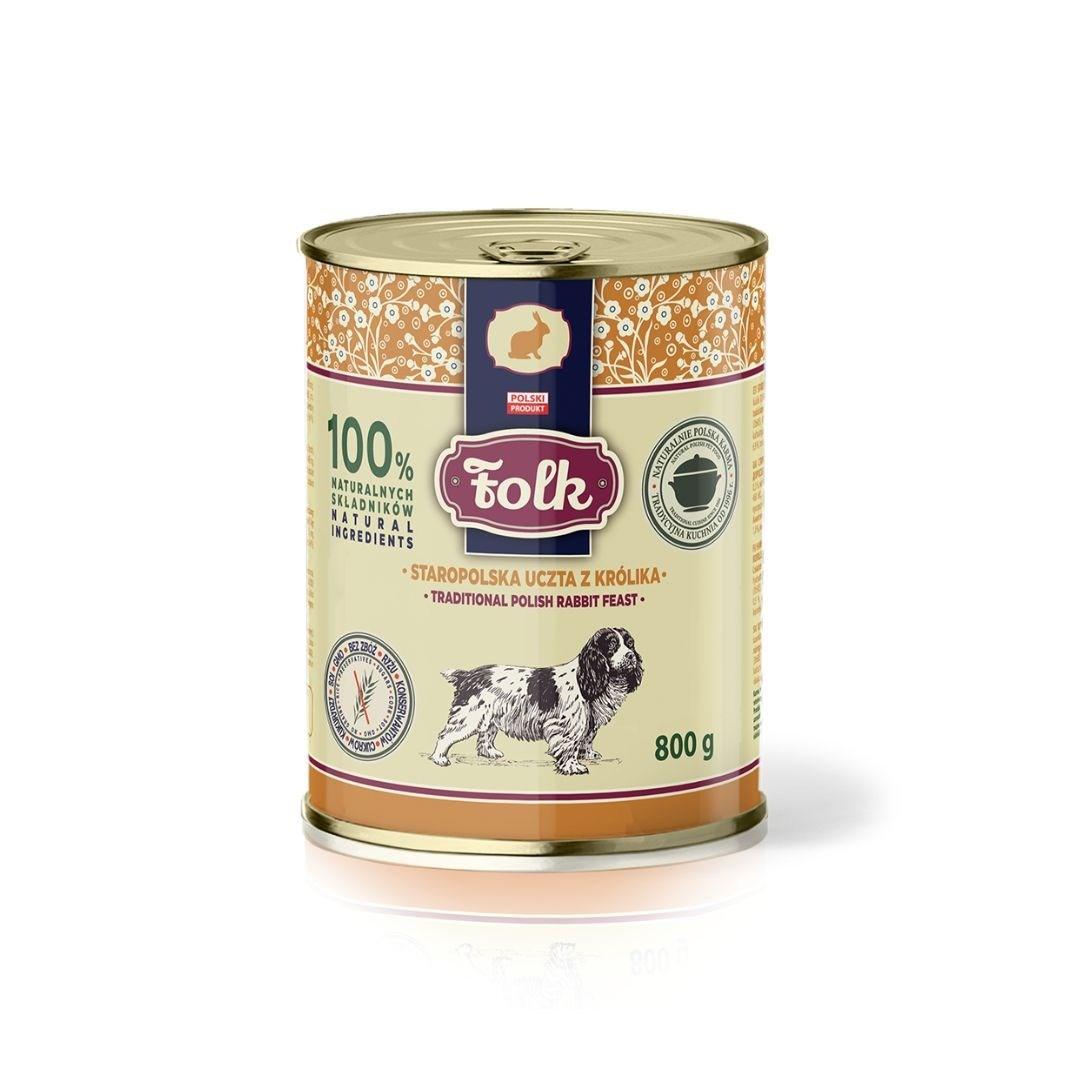 Folk vådfoder til hund - Traditionel polsk kaninfest, 800 g billede