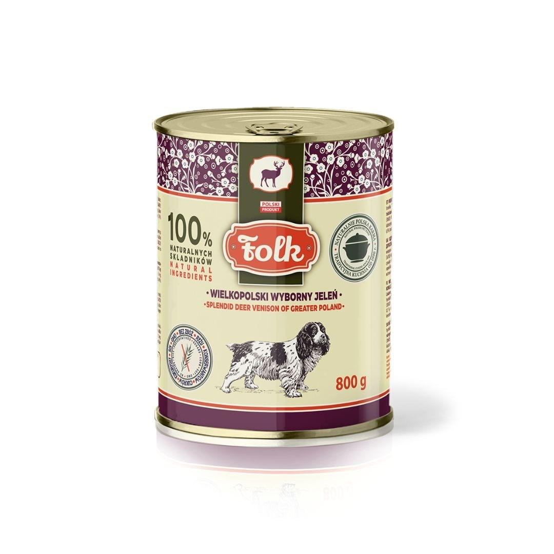 Folk vådfoder til hund – hjort (monoprotein) 800 g billede