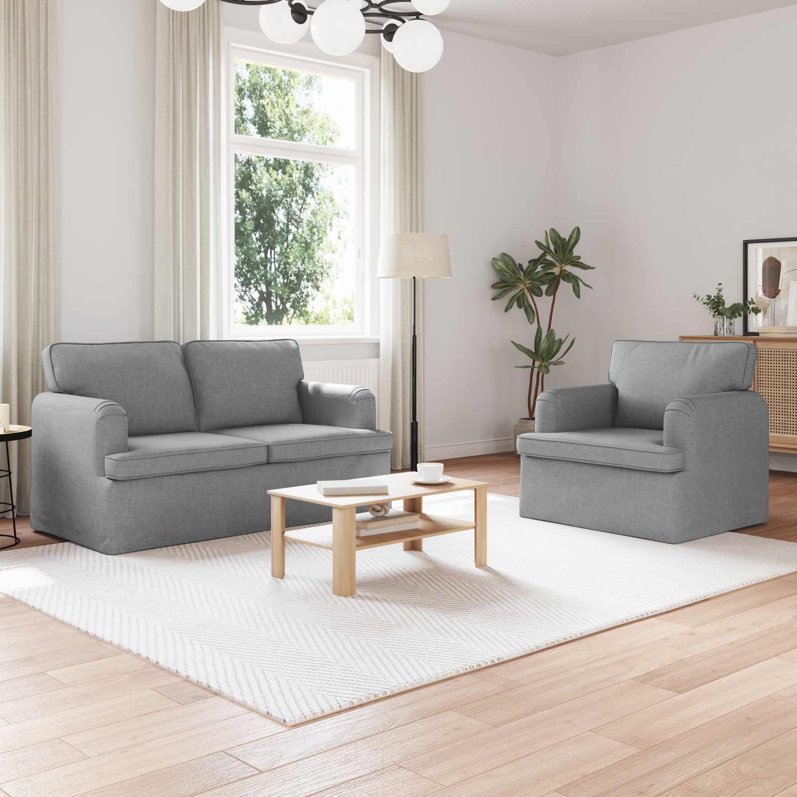 Sofa 120cm 2 stk Lysegrå Metal billede