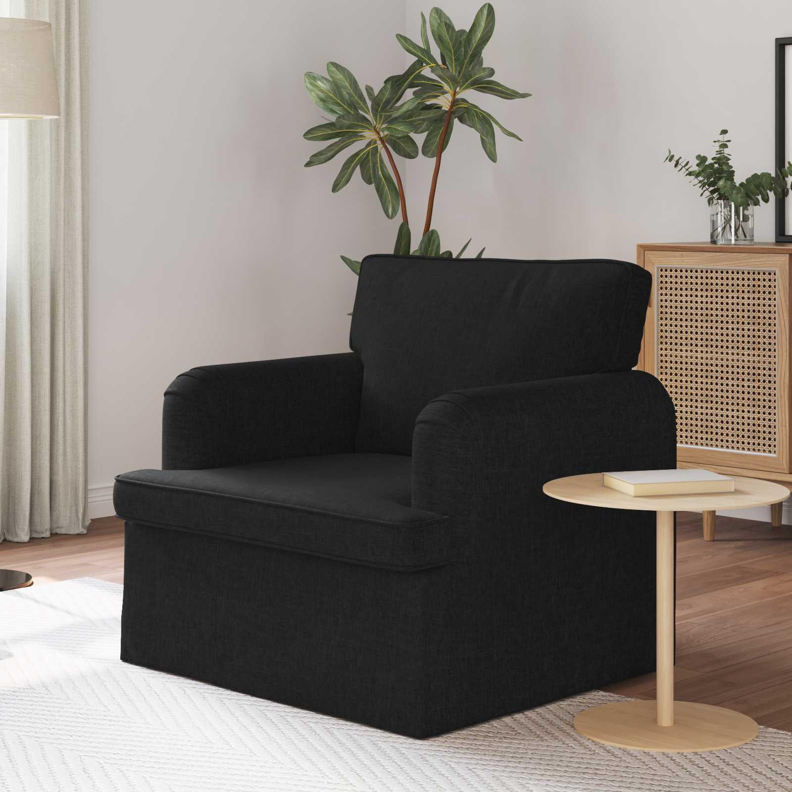 Sofa i stof - sort, 84 × 80 × 85 cm billede
