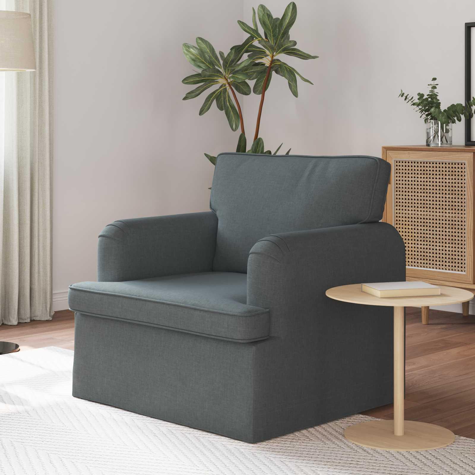 Sofa i stof - mørkegrå, 84 × 80 × 85 cm billede