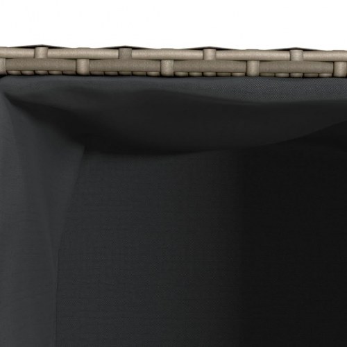 Plantekasse med hjul, 2 krukker - 72×30×32 cm polyrattan, grå