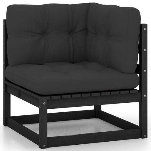 4-personers havesofa med hynder massivt fyrretræ