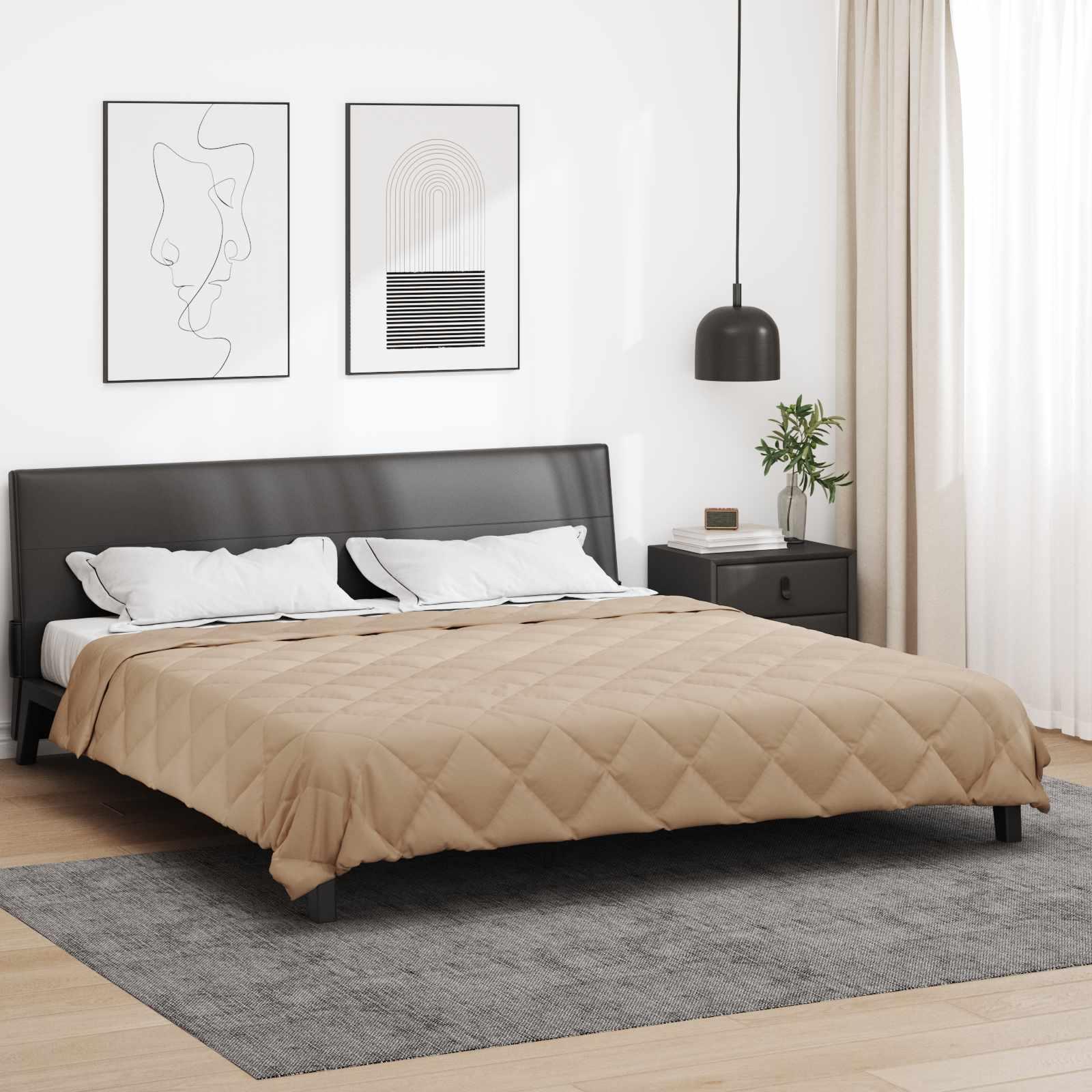 Sommer dyne Gråbrun 220 x 260 cm Mikrofiber billede