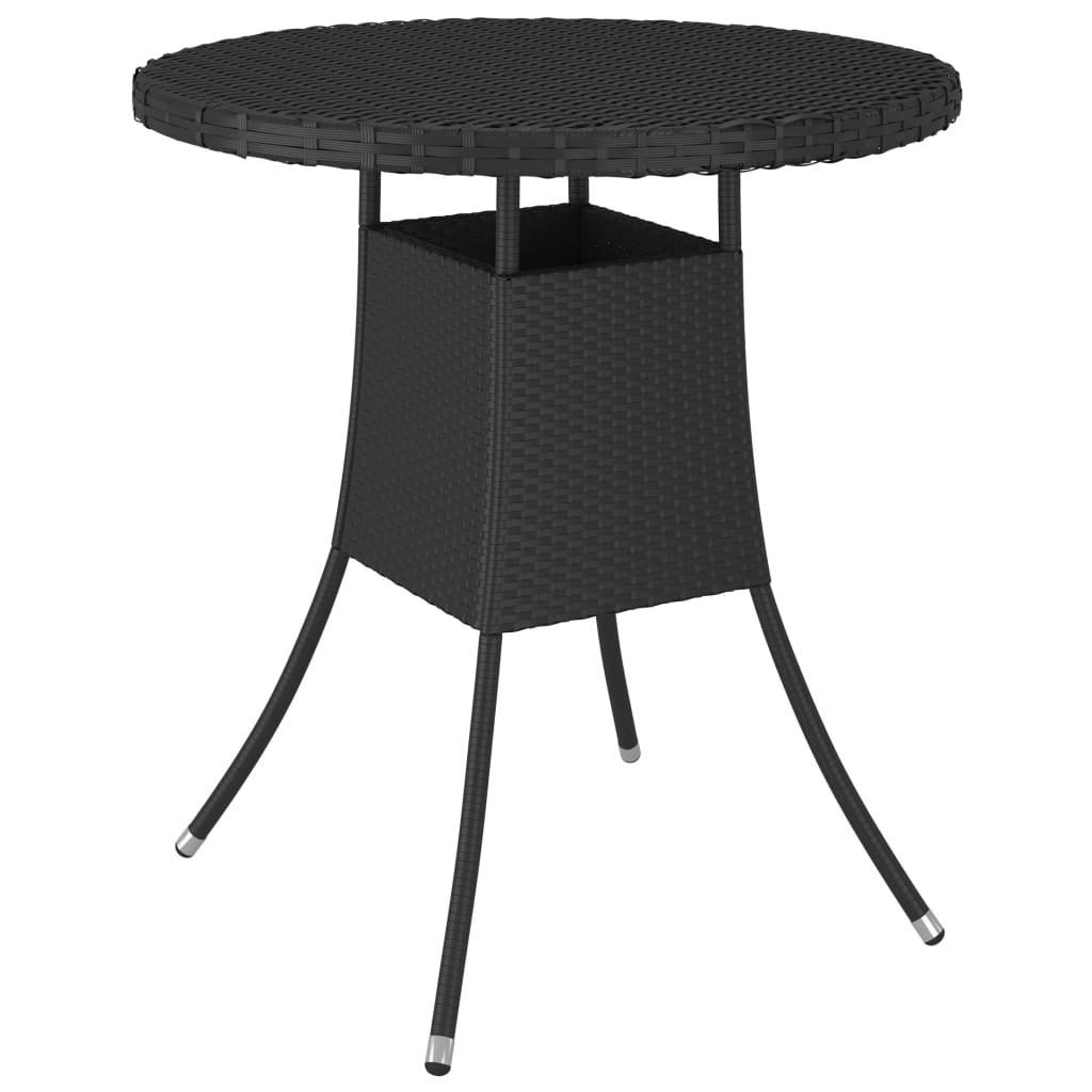 Havebord 70x70x73 cm polyrattan sort billede