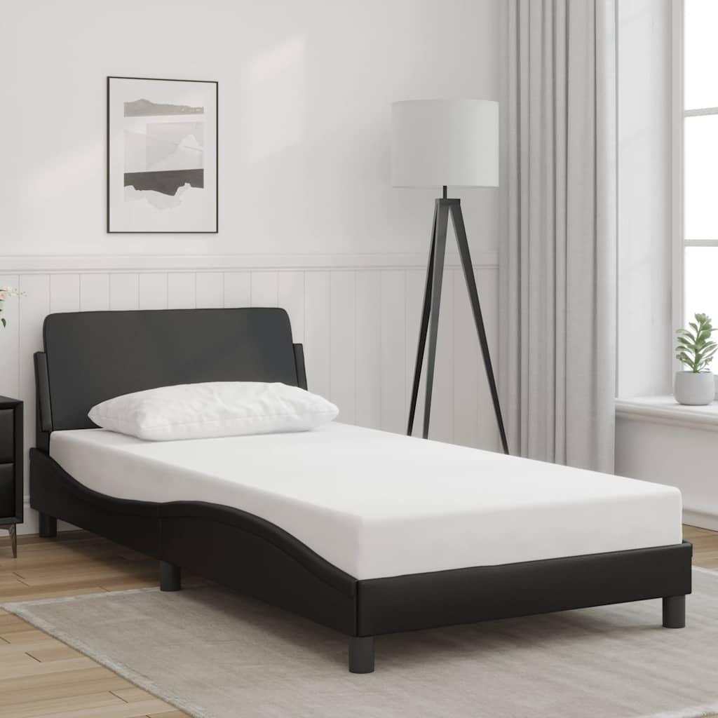 Sengeramme Dover 100 x 203 cm i kunstlæder med sengegavl - sort