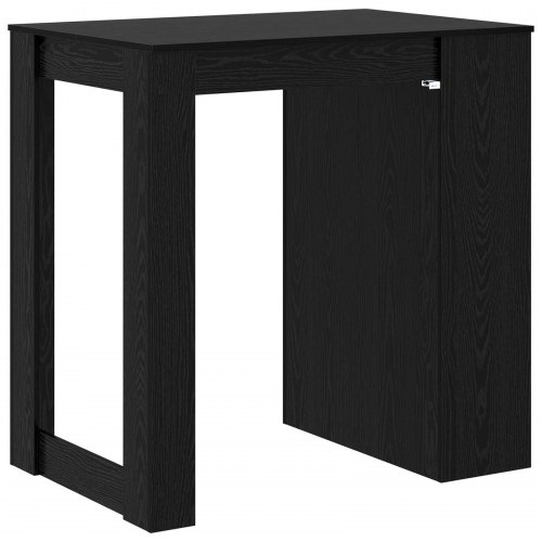 Barbord med skuffe - sort eg, 102 × 70 × 103,5 cm (konstrueret træ)