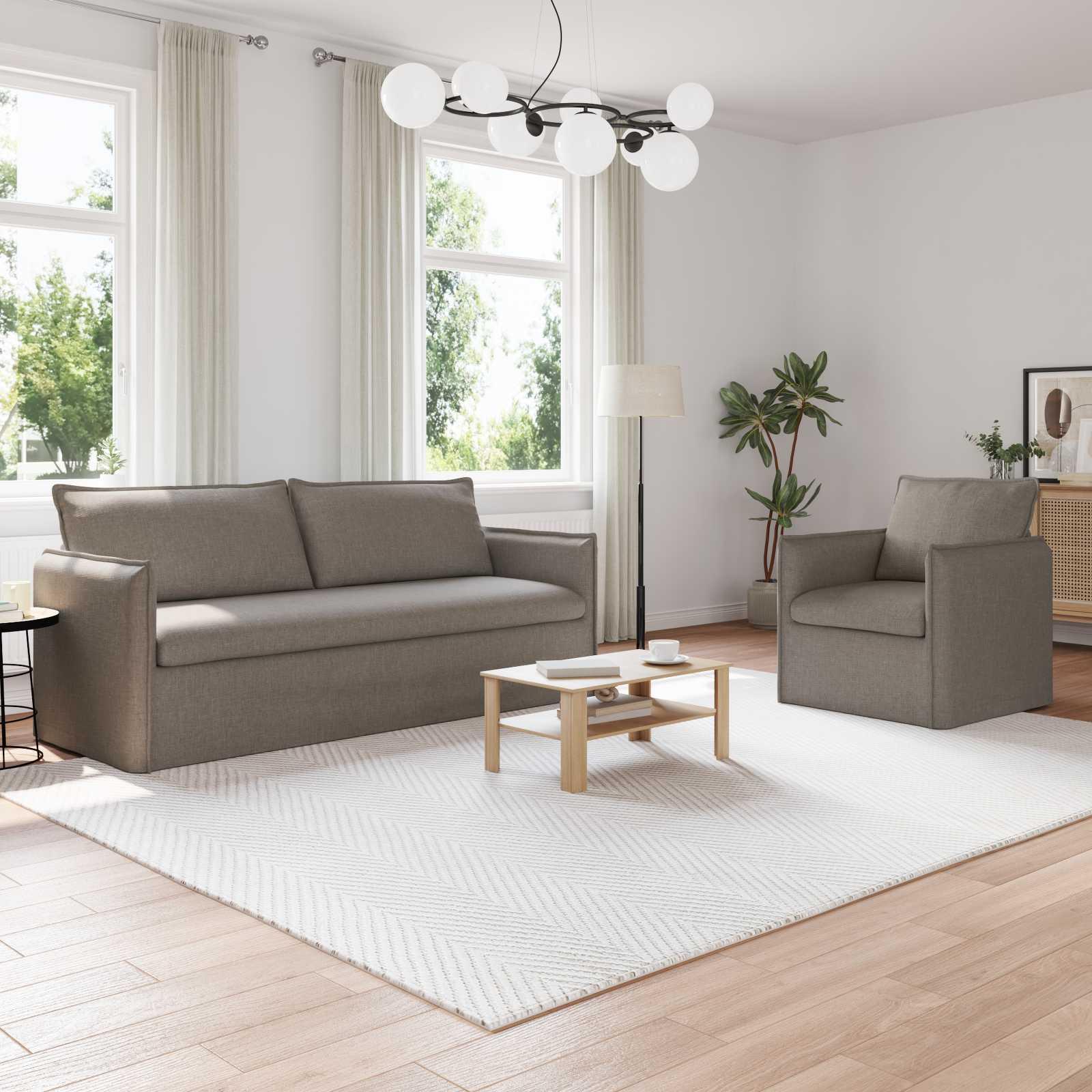 Sofa 180cm 2 stk Gråbrun Metal billede