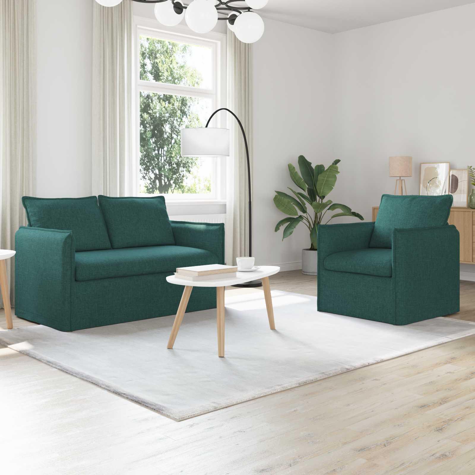 Sofa 120cm 2 stk Mørkegrøn Metal billede